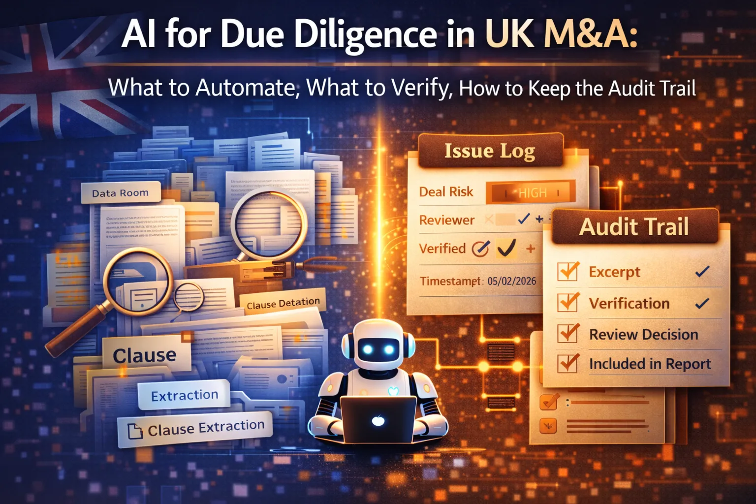 AI for Due Diligence in UK M&A: What to Automate, What to Verify, How to Keep the Audit Trail