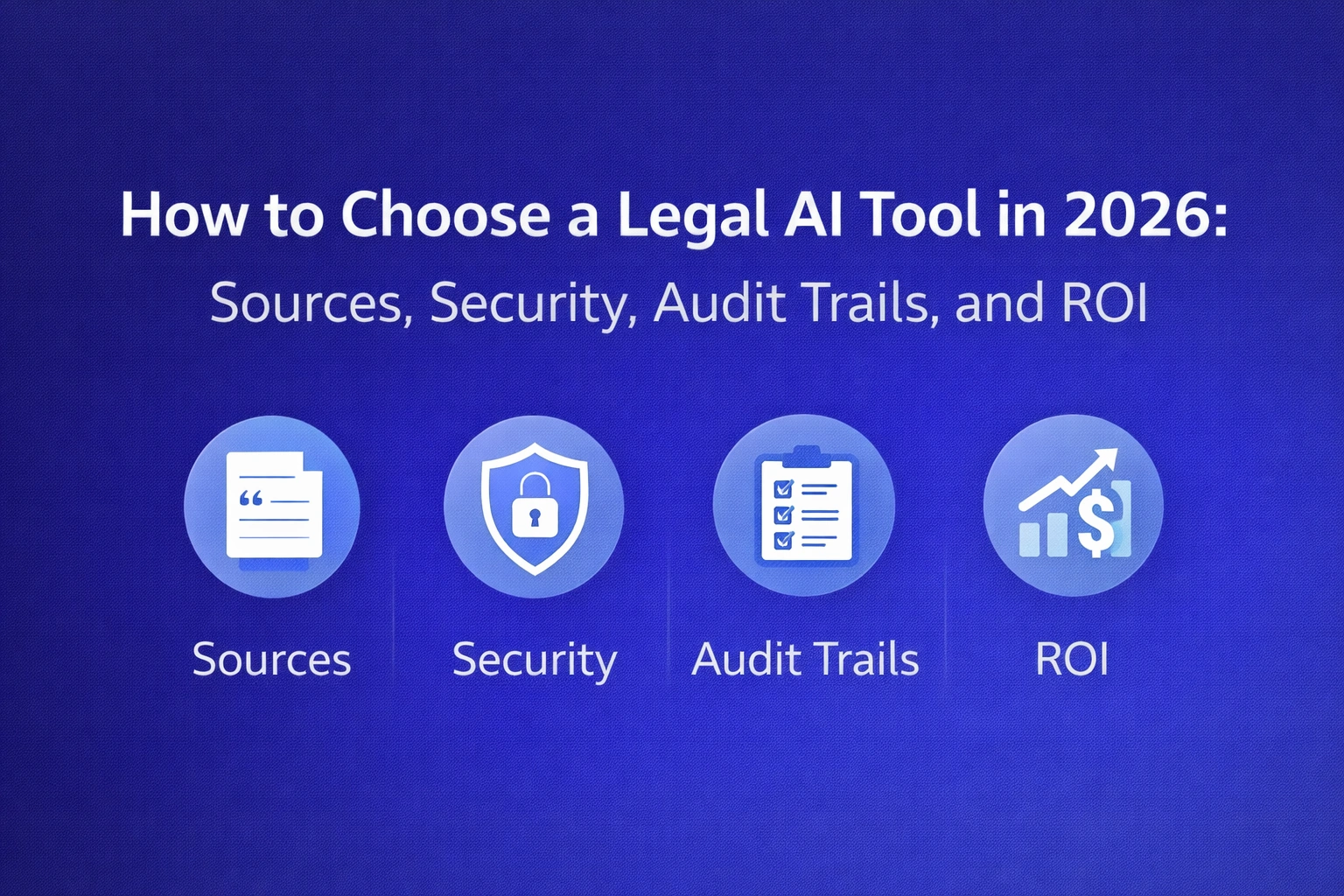 How to Choose a Legal AI Tool in 2026: Sources, Security, Audit Trails, and ROI